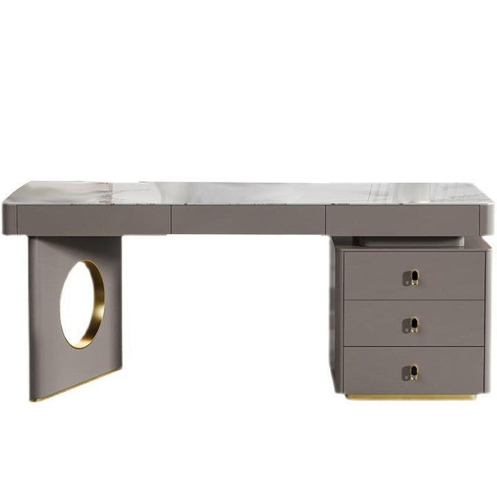 Caltanissett White and Grey Slate Desk 55.12"D