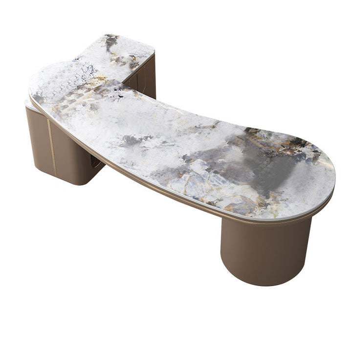 Imola Khaki Slate Desk 78.74"D