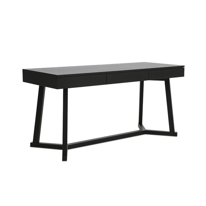 Viareggio Black Solid Wood Desk 47.24"D