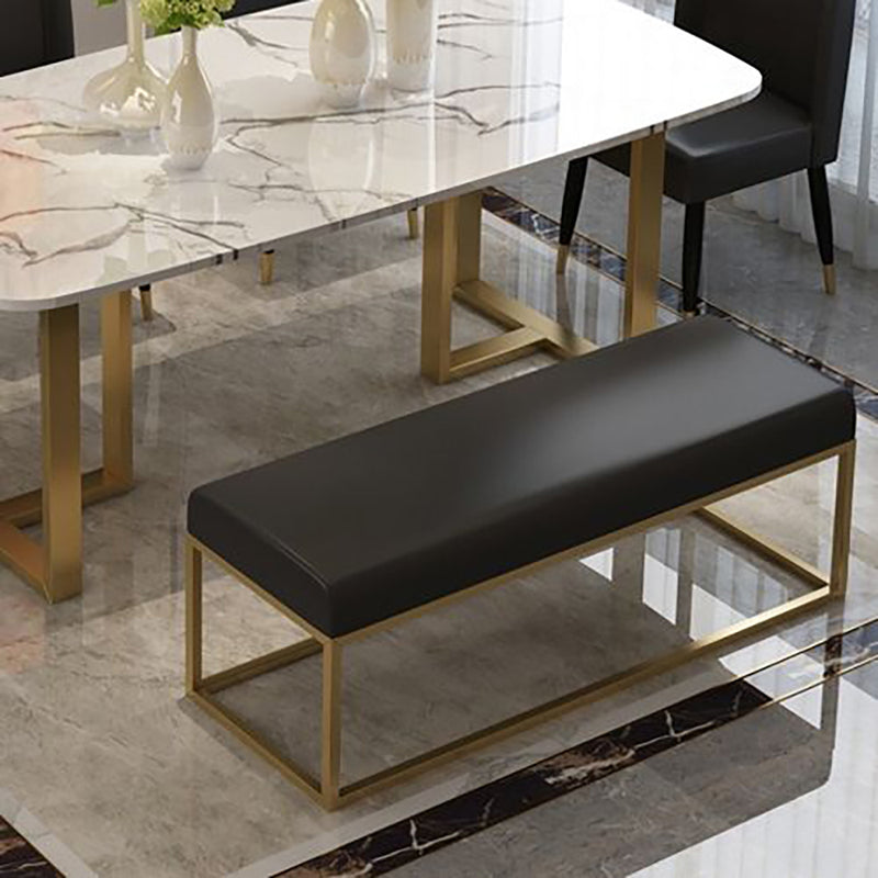 Bergamo Black Leather Dining Bench 47.2&