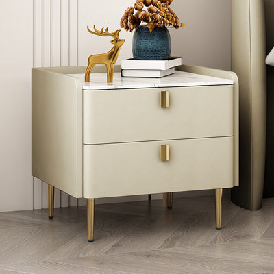 Faenza White Solid Wood Nightstand 19.68"D