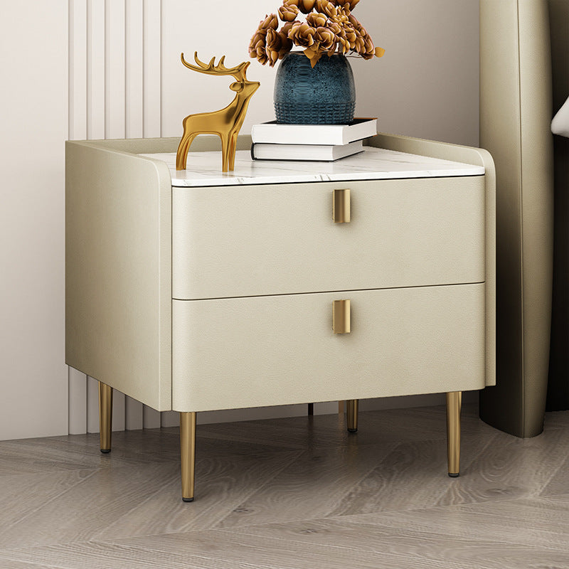 Faenza White Solid Wood Nightstand 19.68"D