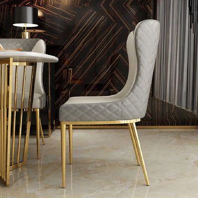 Bologna Beige PU Leather Dining Chair 18.50"D (with 2 chairs)