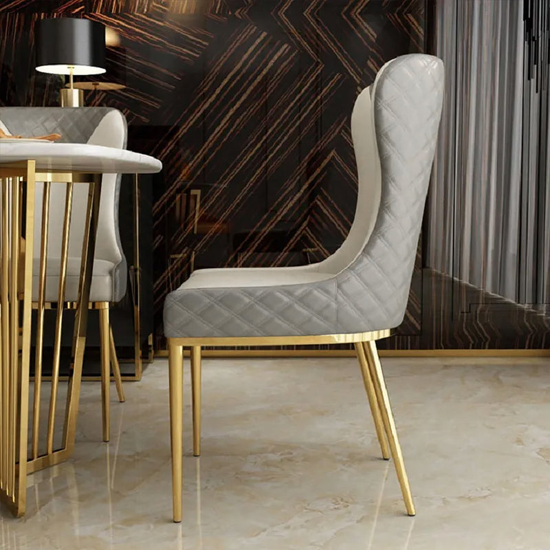 Bologna Beige PU Leather Dining Chair 18.50"D (with 2 chairs)