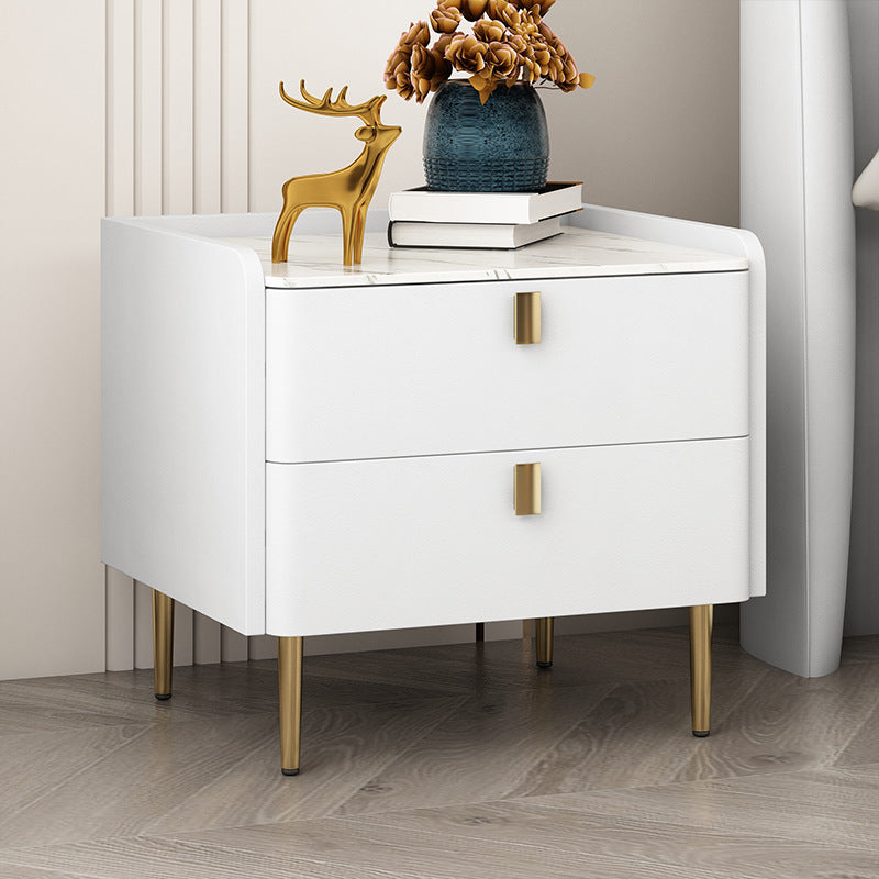 Faenza White Solid Wood Nightstand 19.68"D