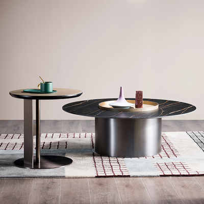 Sora Stainless Steel Side Table 21.65''D