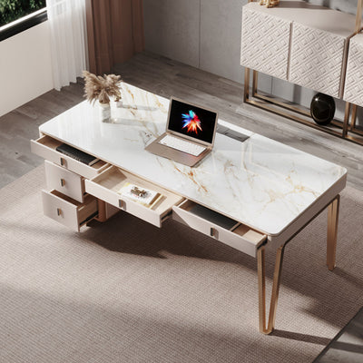 Cefalu White Slate Desk 55.12"D