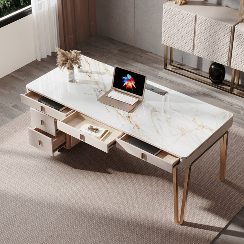 Cefalu White Slate Desk 55.12"D