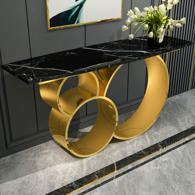Sant'Antimo Black Marble Console Table 55.12"D