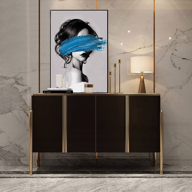 Frosinone Black Solid Wood Sideboard 47.24"D