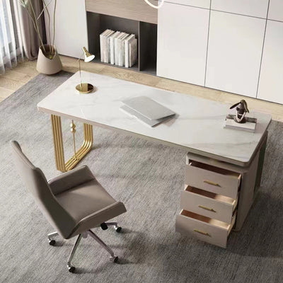 Cefalu White Slate Desk 55.12"D