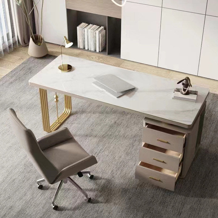 Cefalu White Slate Desk 55.12"D