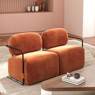 Vibo Valentia Orange Corduroy Lounge Chair 26.77"D