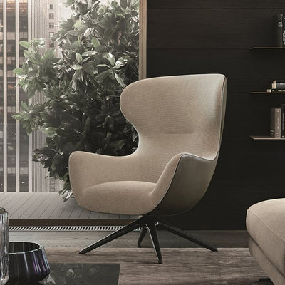 Garda Fabric Lounge Chair with Ottoman 26.77''D+17.71''D