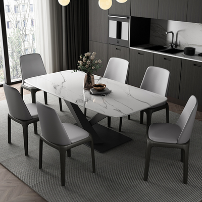 Turin White Slate Dining Table 51.18"D