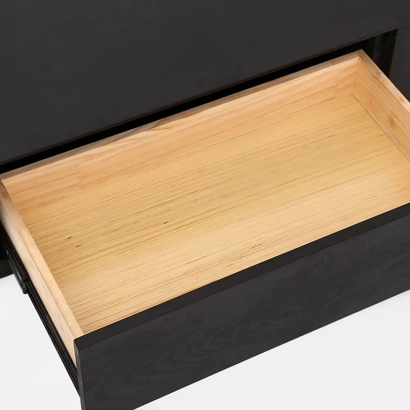 Bologna Black Wood TV Stand 70.86"D/94.48"D