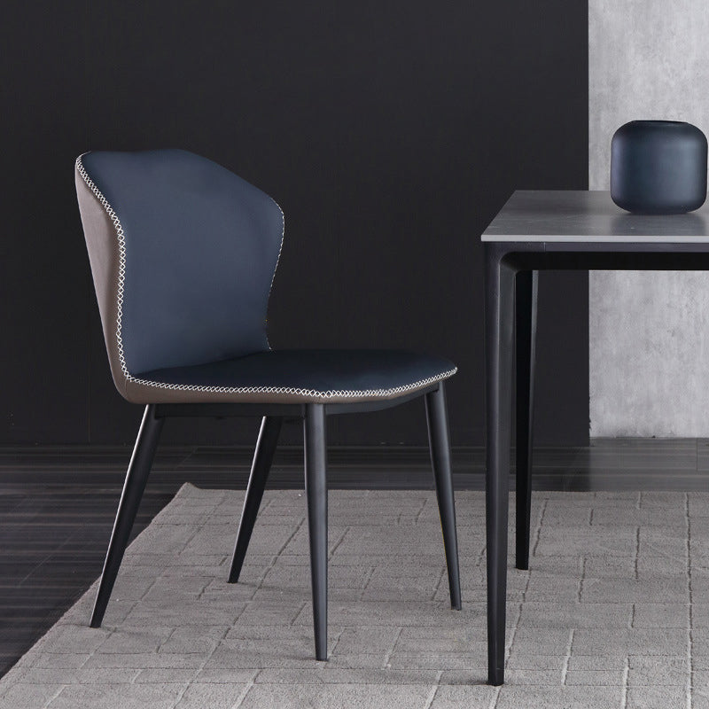 Oristano Orange  Leather Dining Chairs 18.11"D (with 2 chairs)