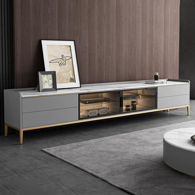 Battipaglia White Slate TV Stand 78.74''D
