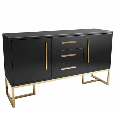 Turin Black Gold Bedroom Sideboard Porch 47.24"D