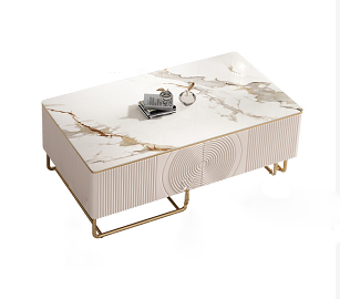 Bergamo White Slate Coffee Table 51.18"D