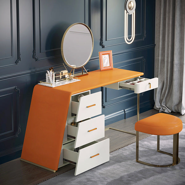 Imperia Orange Leather Makeup Vanities 47.20"D