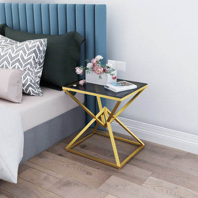 Dueville Side Table with Slate Top 19.69"D